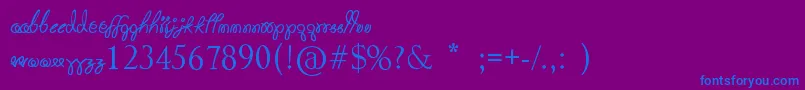 HotPink Font – Blue Fonts on Purple Background