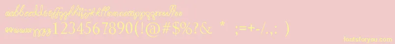 HotPink-Schriftart – Gelbe Schriften auf rosa Hintergrund