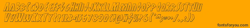 Antikythera3Dital-Schriftart – Schwarze Schriften auf orangefarbenem Hintergrund