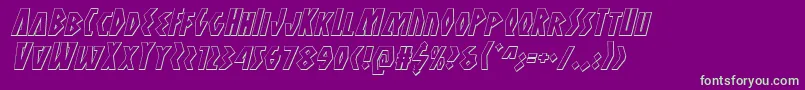 Antikythera3Dital-Schriftart – Grüne Schriften auf violettem Hintergrund