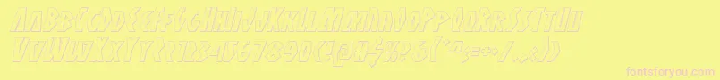 Antikythera3Dital Font – Pink Fonts on Yellow Background