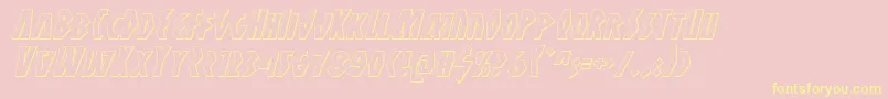 Antikythera3Dital Font – Yellow Fonts on Pink Background