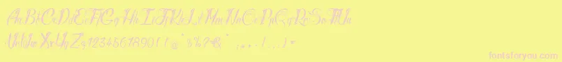 RadicalBeat-fontti – vaaleanpunaiset fontit keltaisella taustalla