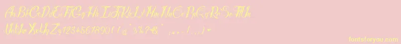 RadicalBeat Font – Yellow Fonts on Pink Background