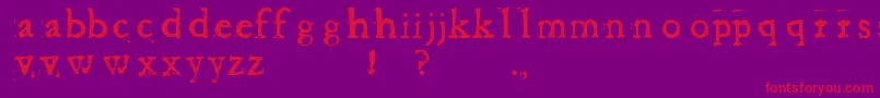 フォントBaketvalleyOldFace – 紫の背景に赤い文字