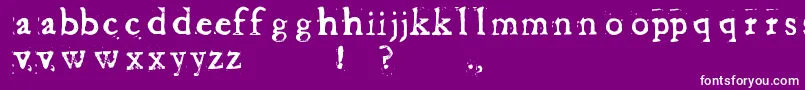Weitere Informationen zur BaketvalleyOldFace-Schriftart BaketvalleyOldFace-Schriftart – Weiße Schriften auf violettem Hintergrund