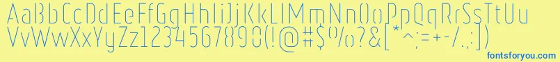 RulerStencilThin Font – Blue Fonts on Yellow Background