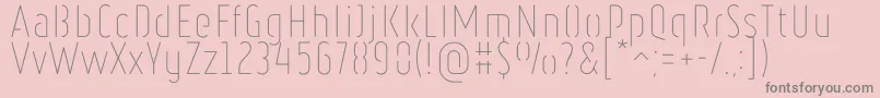 RulerStencilThin Font – Gray Fonts on Pink Background