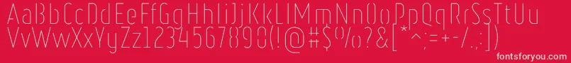 Fonte RulerStencilThin – fontes rosa em um fundo vermelho