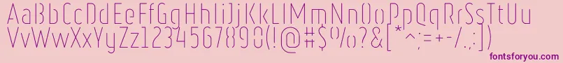 RulerStencilThin Font – Purple Fonts on Pink Background