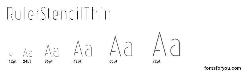 RulerStencilThin Font Sizes