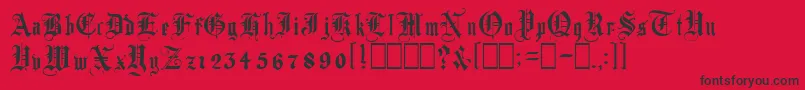 フォントAutorealmBlackletter – 赤い背景に黒い文字