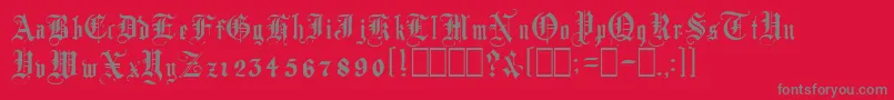 フォントAutorealmBlackletter – 赤い背景に灰色の文字