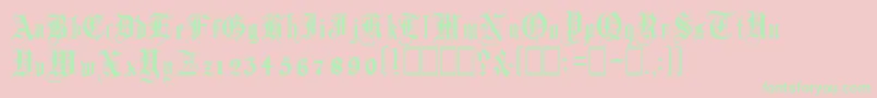 AutorealmBlackletter Font – Green Fonts on Pink Background