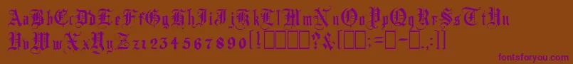 AutorealmBlackletter Font – Purple Fonts on Brown Background