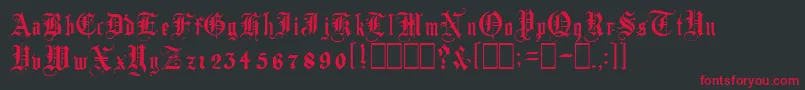 フォントAutorealmBlackletter – 黒い背景に赤い文字