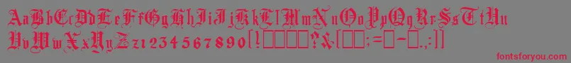 AutorealmBlackletter Font – Red Fonts on Gray Background