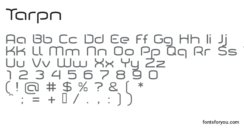 Fuente Tarpn - alfabeto, números, caracteres especiales