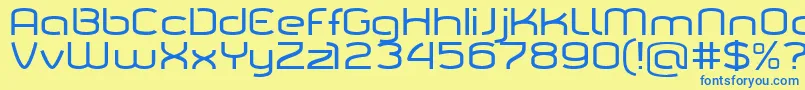 フォントTarpn – 青い文字が黄色の背景にあります。