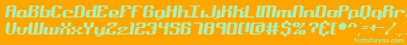 NominalBrk Font – Green Fonts on Orange Background