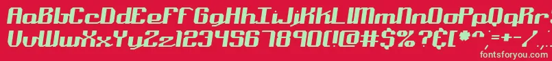 フォントNominalBrk – 赤い背景に緑の文字