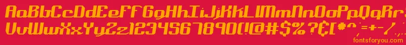 フォントNominalBrk – 赤い背景にオレンジの文字