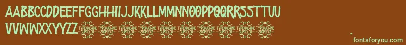 ZombiesStation-fontti – vihreät fontit ruskealla taustalla