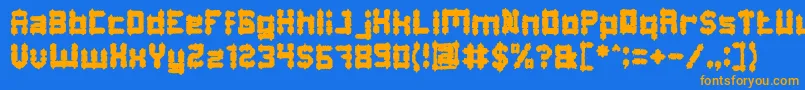 BarbarianBold Font – Orange Fonts on Blue Background