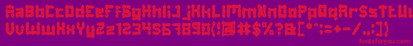 Czcionka BarbarianBold – czerwone czcionki na fioletowym tle