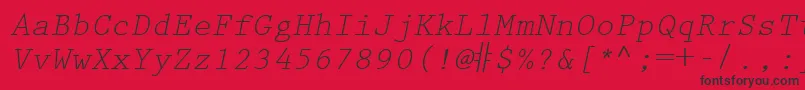 KeyboardEliteSsiItalic Font – Black Fonts on Red Background