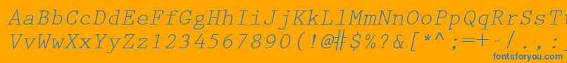 KeyboardEliteSsiItalic Font – Blue Fonts on Orange Background