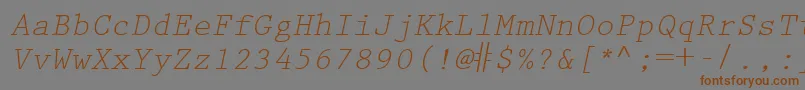 KeyboardEliteSsiItalic Font – Brown Fonts on Gray Background