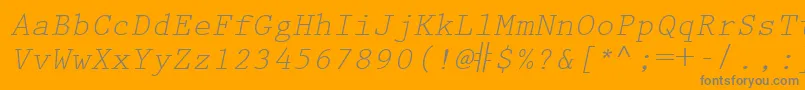 KeyboardEliteSsiItalic Font – Gray Fonts on Orange Background