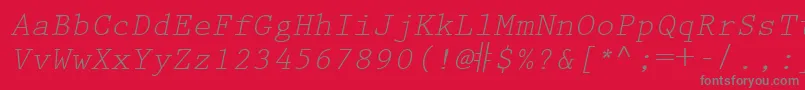 KeyboardEliteSsiItalic Font – Gray Fonts on Red Background