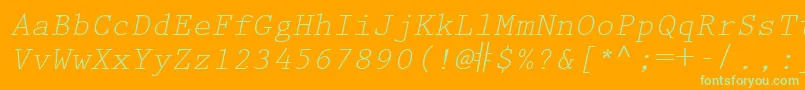 KeyboardEliteSsiItalic Font – Green Fonts on Orange Background