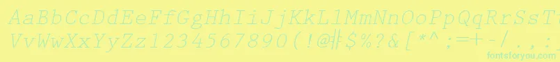KeyboardEliteSsiItalic Font – Green Fonts on Yellow Background