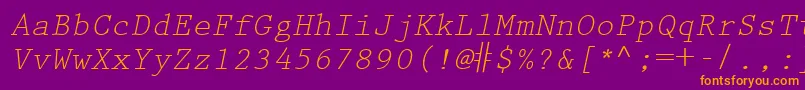 KeyboardEliteSsiItalic Font – Orange Fonts on Purple Background