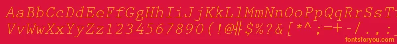 KeyboardEliteSsiItalic Font – Orange Fonts on Red Background