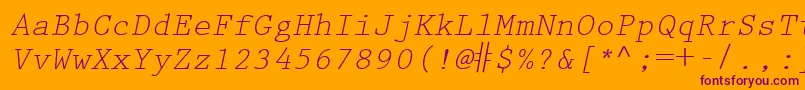 KeyboardEliteSsiItalic Font – Purple Fonts on Orange Background