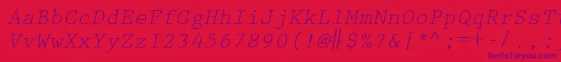 KeyboardEliteSsiItalic Font – Purple Fonts on Red Background