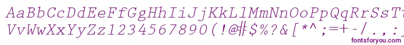 KeyboardEliteSsiItalic Font – Purple Fonts on White Background