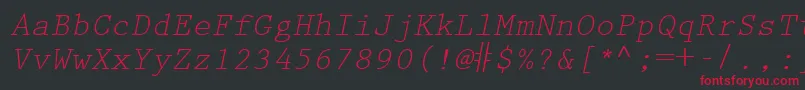 KeyboardEliteSsiItalic Font – Red Fonts on Black Background