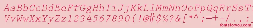 KeyboardEliteSsiItalic Font – Red Fonts on Pink Background