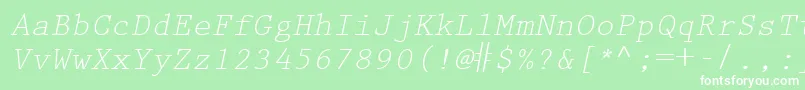 KeyboardEliteSsiItalic Font – White Fonts on Green Background