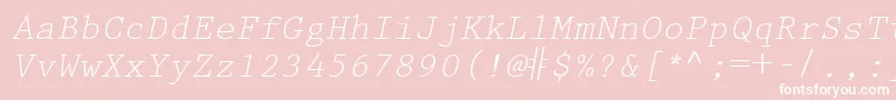 KeyboardEliteSsiItalic Font – White Fonts on Pink Background