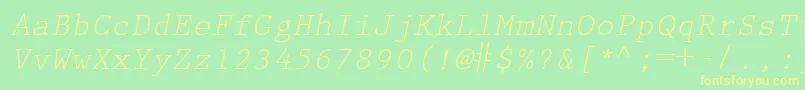 KeyboardEliteSsiItalic Font – Yellow Fonts on Green Background