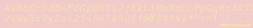 KeyboardEliteSsiItalic Font – Yellow Fonts on Pink Background
