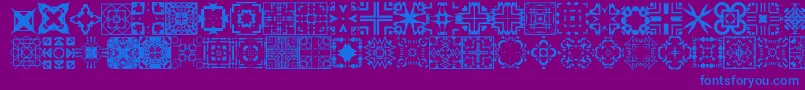 FontcoDesigns1-Schriftart – Blaue Schriften auf violettem Hintergrund