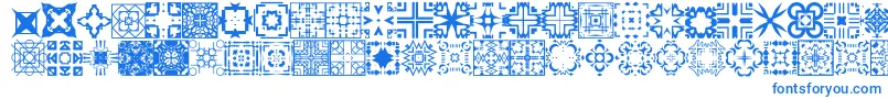 FontcoDesigns1-Schriftart – Blaue Schriften auf weißem Hintergrund