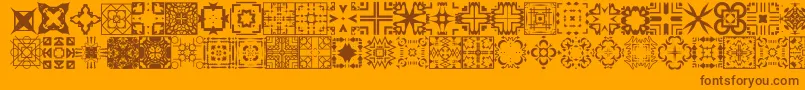 Fonte FontcoDesigns1 – fontes marrons em um fundo laranja